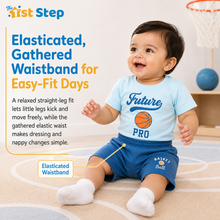 1st Step Baby Boys Printed T-Shirt and Shorts Clothing Set