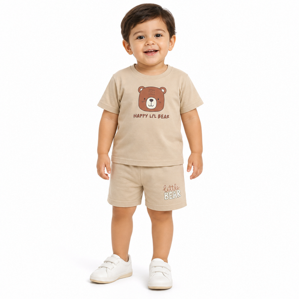 1st Step Baby Boys Printed T-Shirt and Shorts Clothing Set