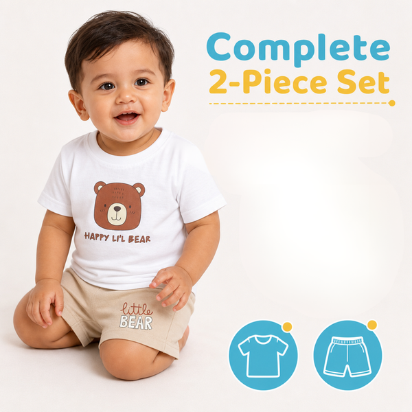 1st Step Baby Boys Printed T-Shirt and Shorts Clothing Set