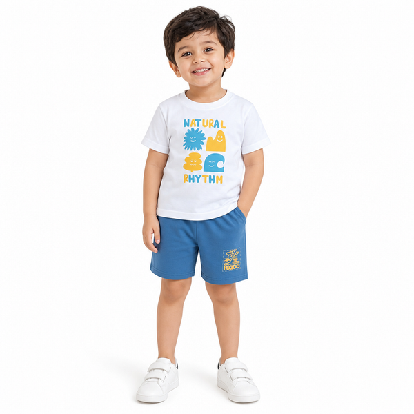 1st Step Baby Boys Printed T-Shirt and Shorts Clothing Set