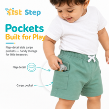 1st Step Cotton Pull-on Shorts With Drawstring - Green