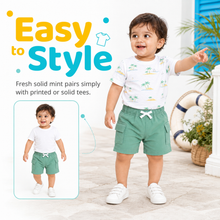 1st Step Cotton Pull-on Shorts With Drawstring - Green