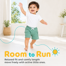1st Step Cotton Pull-on Shorts With Drawstring - Green