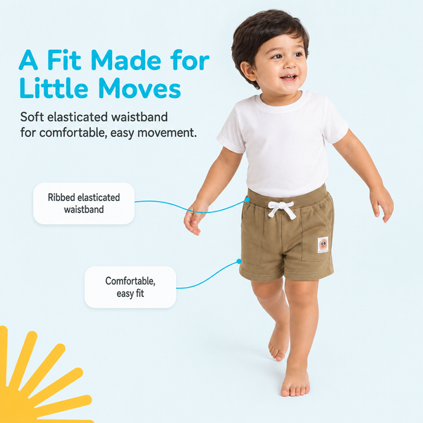 1st Step Cotton Pull-on Shorts - Brown
