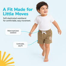 1st Step Cotton Pull-on Shorts With Drawstring - Brown