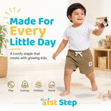1st Step Cotton Pull-on Shorts With Drawstring - Brown
