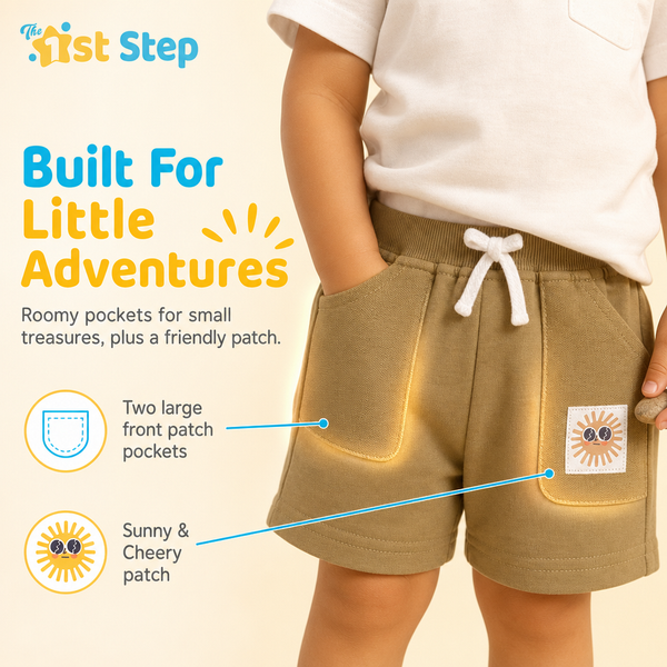 1st Step Cotton Pull-on Shorts - Brown