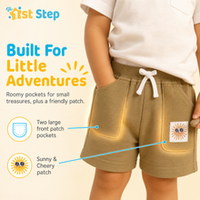 1st Step Cotton Pull-on Shorts With Drawstring - Brown