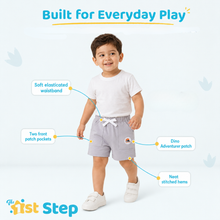1st Step Cotton Pull-on Shorts With Drawstring - Grey