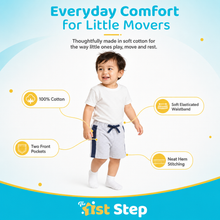 1st Step Cotton Pull-on Shorts With Drawstring - Grey