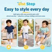 1st Step Cotton Pull-on Shorts With Drawstring - Grey