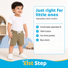 1st Step Cotton Pull-on Shorts With Drawstring - Brown
