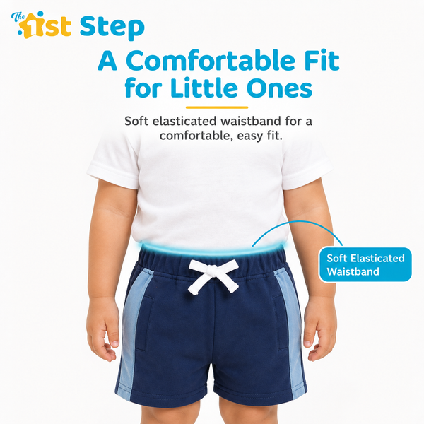 1st Step Cotton Pull-on Shorts - Navy blue