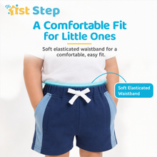 1st Step Cotton Pull-on Shorts With Drawstring - Navy blue