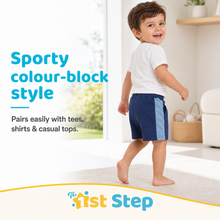 1st Step Cotton Pull-on Shorts With Drawstring - Navy blue
