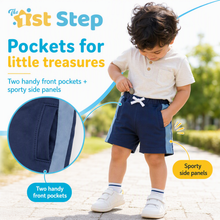 1st Step Cotton Pull-on Shorts With Drawstring - Navy blue