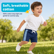 1st Step Cotton Pull-on Shorts With Drawstring - Navy blue