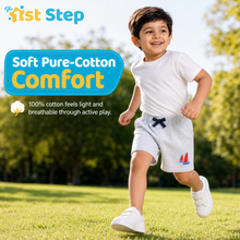 1st Step Cotton Pull-on Shorts With Drawstring - Grey