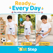 1st Step Cotton Pull-on Shorts With Drawstring - Grey