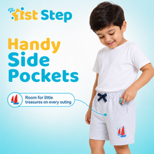 1st Step Cotton Pull-on Shorts With Drawstring - Grey