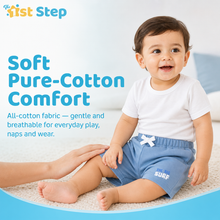 1st Step Cotton Pull-on Shorts With Drawstring - Blue