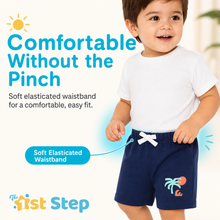 1st Step Cotton Pull-on Shorts With Drawstring - Navy blue