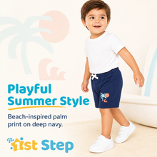 1st Step Cotton Pull-on Shorts With Drawstring - Navy blue