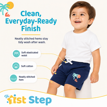 1st Step Cotton Pull-on Shorts With Drawstring - Navy blue