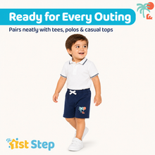 1st Step Cotton Pull-on Shorts With Drawstring - Navy blue