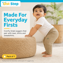 1st Step Cotton Pull-on Joggers - Brown