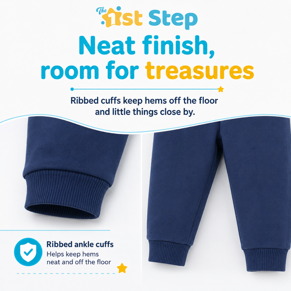1st Step Cotton Pull-on Joggers - Navy blue