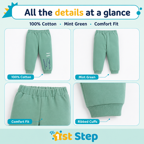 1st Step Cotton Pull-on Joggers - Green