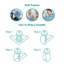 1st Step 100% Cotton Muslin Baby Swaddle Set, Pack of 3, Size-120cm x 100cm