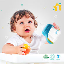 1st Step 2 in 1 BPA Free Polypropylene Feeding Bottle Cum Soft Spout Sipper with Twin Handle (Blue)