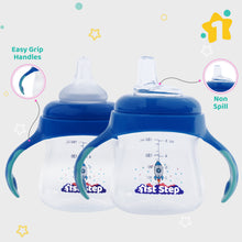 1st Step 2 in 1 BPA Free Polypropylene Feeding Bottle Cum Soft Spout Sipper with Twin Handle (Mint Green)