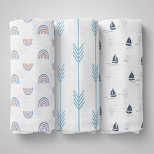 1st Step 100% Cotton Muslin Baby Swaddle Set, Pack of 3, Size-120cm x 100cm