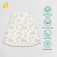 1st Step 100% Soft Muslin Cotton Snap Button Baby Frock - Pack Of 3 - 0-3 Months