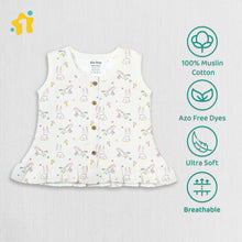1st Step 100% Soft Muslin Cotton Button Baby Frill Frock - Pack Of 3 - New Born