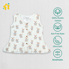 1st Step 100% Soft Muslin Cotton Button Baby Frill Frock - Pack Of 3 - 6-9 Months