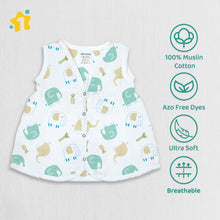 1st Step 100% Soft Muslin Cotton Snap Button Baby Frock - Pack Of 4 - 6-9 Months