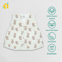 1st Step 100% Soft Muslin Cotton Snap Button Baby Frock - Pack Of 3 - 3-6 Months