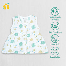1st Step 100% Soft Muslin Cotton Button Baby Frock - Pack Of 4 - 0-3 Months