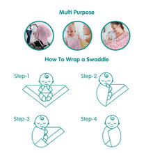 1st Step 100% Cotton Muslin Baby Swaddle Set, Pack of 3, Size-120cm x 100cm