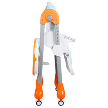 1st Step Little Lux Baby High Chair with 5 Point Safety Harness, 7 Level Height Adjustment (Orange)