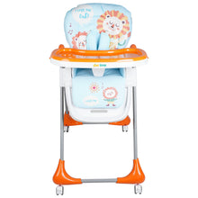 1st Step Little Lux Baby High Chair with 5 Point Safety Harness, 7 Level Height Adjustment (Orange)