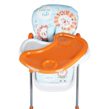 1st Step Little Lux Baby High Chair with 5 Point Safety Harness, 7 Level Height Adjustment (Orange)