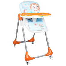 1st Step Little Lux Baby High Chair with 5 Point Safety Harness, 7 Level Height Adjustment (Orange)