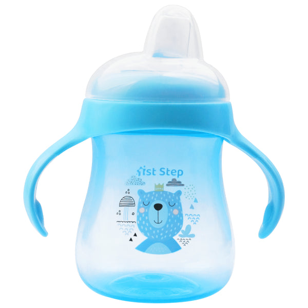 1st Step Matte Collection BPA Free Soft Spout Sipper With Twin Handles for Easy Grip  (Blue)