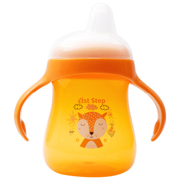 1st Step Matte Collection BPA Free Soft Spout Sipper With Twin Handles for Easy Grip  (Orange)