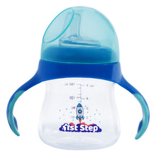 1st Step 2 in 1 BPA Free Polypropylene Feeding Bottle Cum Soft Spout Sipper with Twin Handle (Mint Green)